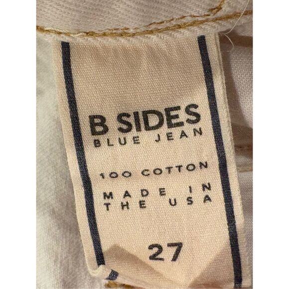 B SIDES Slim Lasso barrel Jeans Size 27 Button Fly $385.00 ivory - Picture 10 of 11